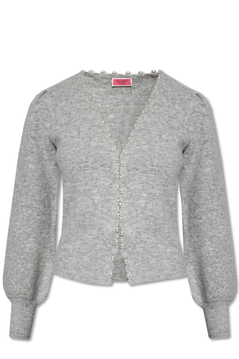 SchaferandweinerShops KR embellished cardigan Kate Spade floral print over shirt Grey Pearl